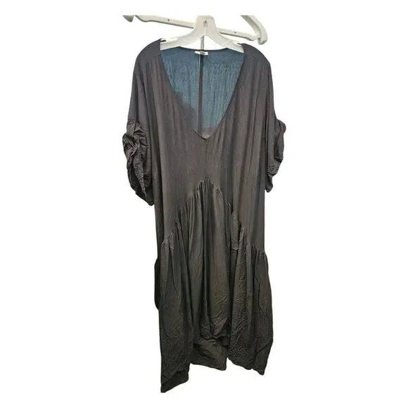 Avenue Black Maxi Dress Womens Size 4X Plus Size Short Sleeve - Picture 3 of 10